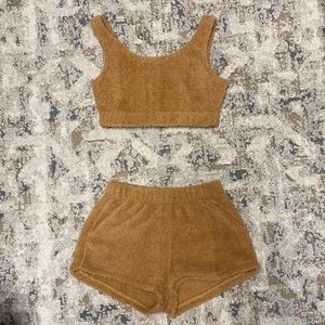 two pice fuzzy sleeping set